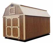 Lofted Barn Building Brown with Cream Color siding