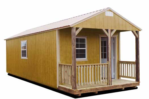 Standard Cabin Building Brown with Cream Color siding