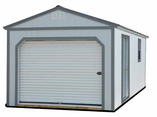 Portable Garage White with Grey Siding